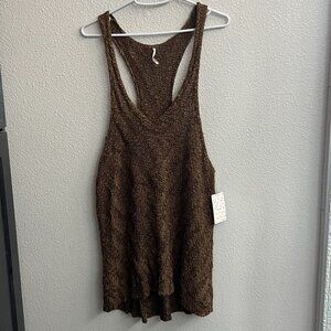 Free People Brown Knit Tank Top NWT